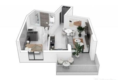Apartament cu 2 camere decomandat în Central - 1