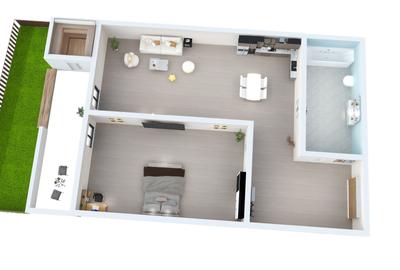 Apartament 2 camere, 43,6 mp + grădină 21 mp, lângă Lacul Binder - 3