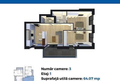 Apartament de Vanzare-3Camere+Terasa de 18MP-Chitila - 6