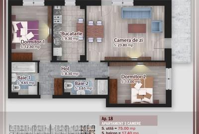 Apartament 3 camere - metrou Nicolae Teclu - 16