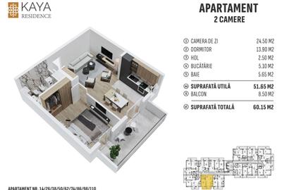 Apartament cu 2 camere decomandat în Industrială