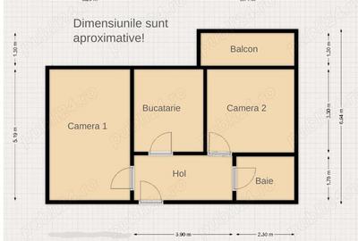 Apartament cu 2 camere, decomandat, zona Iiruc - 6