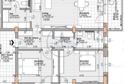 Apartament cu 3 camere în Cetății