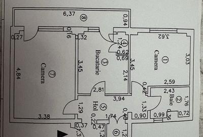 Apartament cu 2 camere decomandat în Central