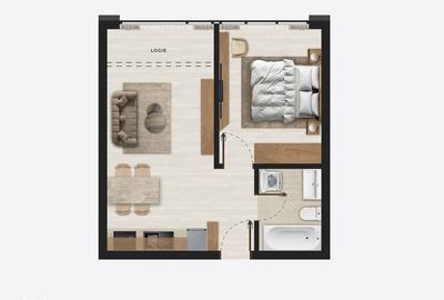 Apartament cu 2 camere în Chiajna