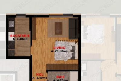 Apartament cu 2 camere semidecomandat în Dobroești - 1