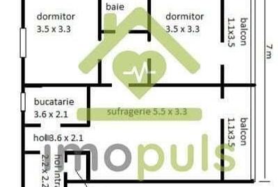 Apartament cu 3 camere decomandat în Medicină