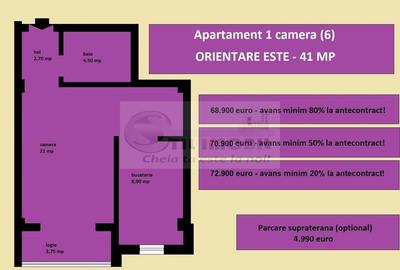 Apartament 1 camera nou de vanzare in Iasi Valea Lupului, bloc 2025 - 2