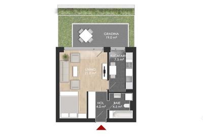 Garsonieră semidecomandată în Nord