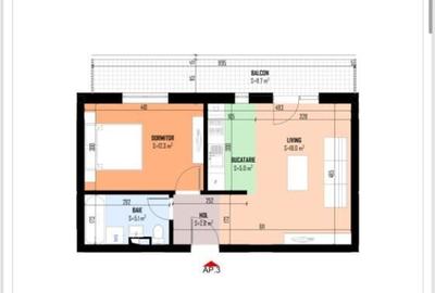 Apartament 2 camere, 54.85 mp, etaj 1 bloc nou, scoala/ gradinita - 5