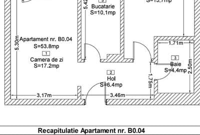 Apartament cu 2 camere decomandat în Titan