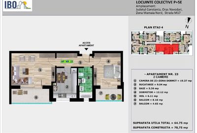 Apartament cu 2 camere decomandat în Nord - 2