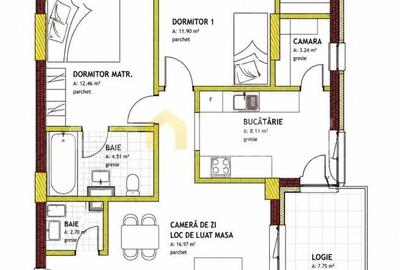Apartament cu 3 camere în Iris