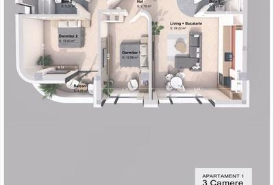 Apartament cu 3 camere decomandat în Central - 4