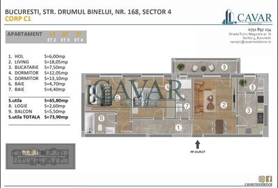 Apartament cu 3 camere decomandat, mobilat în Metalurgiei - 2