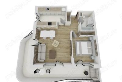 Apartament cu 2 camere decomandat în Florești - 1