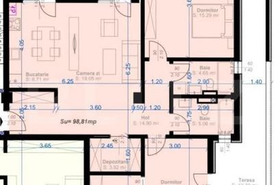 Apartament cu 3 camere decomandat în Aradului