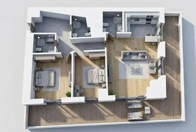 Apartament cu 3 camere semidecomandat în Unirii - 1