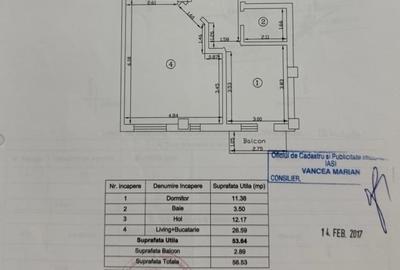2 camere- Valea Lupului- 56mp- etaj 3 - 97.000 euro - 2