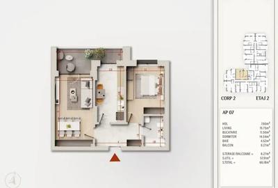 Apartament cu 2 camere decomandat în Theodor Pallady