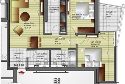 Apartament cu 3 camere în Militari