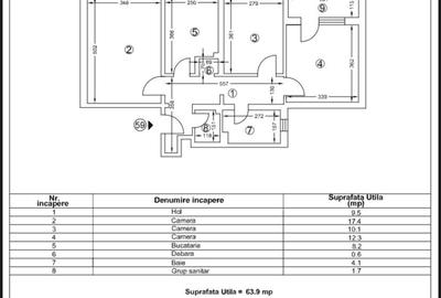 Apartament cu 3 camere decomandat în Inel II