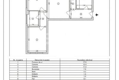 Apartament cu 3 camere decomandat în Central