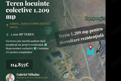 Teren de 1209 mp, în Giroc