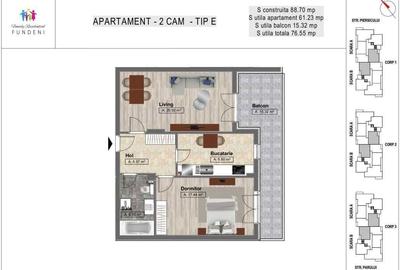 Apartament cu 2 camere decomandat în Fundeni - 3