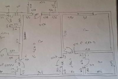 Apartament cu 2 camere nedecomandat în Noua