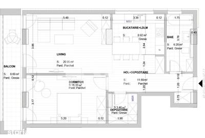 Apartament cu 2 camere decomandat în Dârste - 4