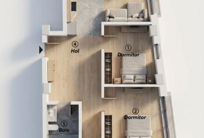 Apartament cu 4 camere semidecomandat în Dâmbul Rotund - 1
