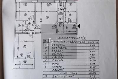 Apartament cu 3 camere semidecomandat în Ozana