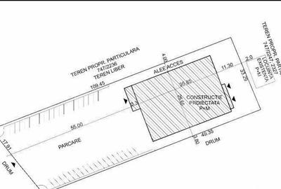 Teren cu autorizatie de constructie, 6500 mp teren, 1000 mp - 2