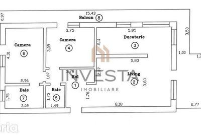 Apartament cu 3 camere semidecomandat, mobilat în Andrei Mureșanu - 13