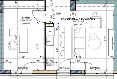 Apartament cu 2 camere semidecomandat în Iris - 4