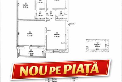 Apartament 3 camere, decomandat, 2 bai Zona Lugojului Modern - 1