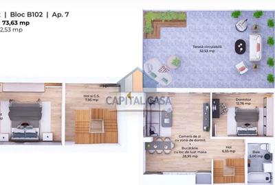Apartament cu 3 camere în Bartolomeu - 1
