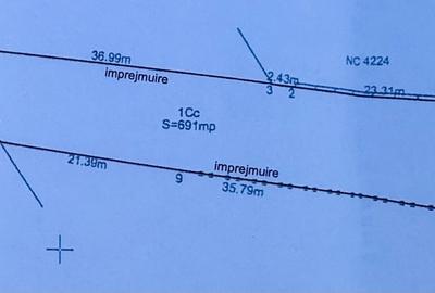 Teren Construcții intravilan de 691 mp, în 1 Mai