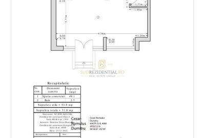 Spațiu comercial, de 51.799999237061 mp, în Central - 7