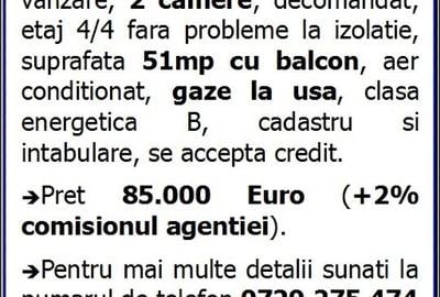 Apartament cu 2 camere decomandat în Dacia - 5