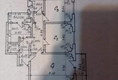 Apartament cu 3 camere decomandat în Ultracentral
