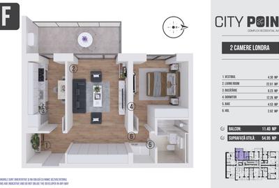 Apartament 2 camere de vanzare - City Point Aviatiei - 10