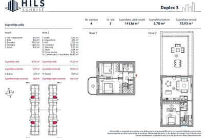 Duplex  cu terasa | Tip 3 | HILS Sunrise | Ansamblu cu Pre-certificare GREEN - 2