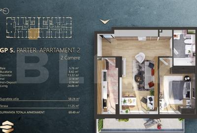 Apartament cu 2 camere semidecomandat în Mărăști - 2