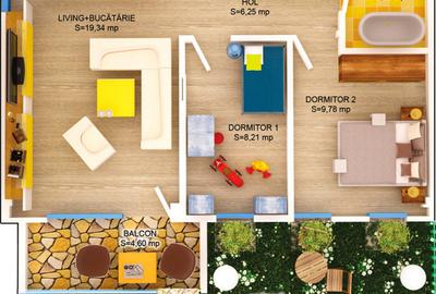 Apartament cu 3 camere decomandat în Central