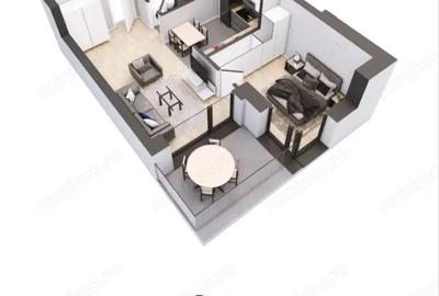 Apartament cu 2 camere semidecomandat în Aviației