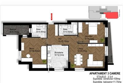 Apartament cu 3 camere decomandat în Băneasa - 24