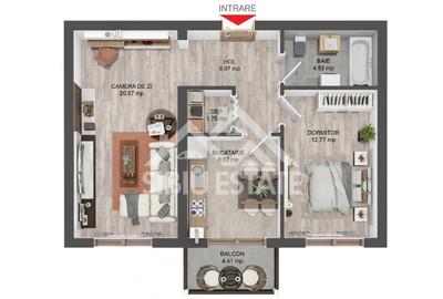 Apartament modern cu 2 camere,intabulat, bucatarie inchisa si balcon - 6