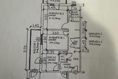 Apartament cu 3 camere decomandat în Tomești - 1